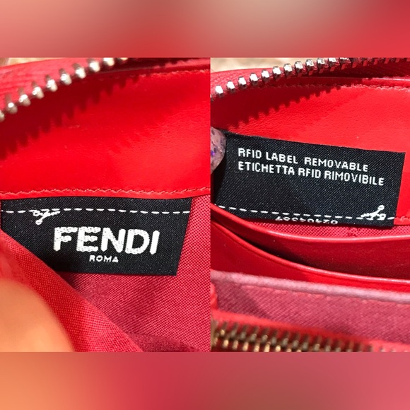 FENDI By the Way Leather Zip Around Wallet- Red π₯β€οΈπ - Picture 5 of 17